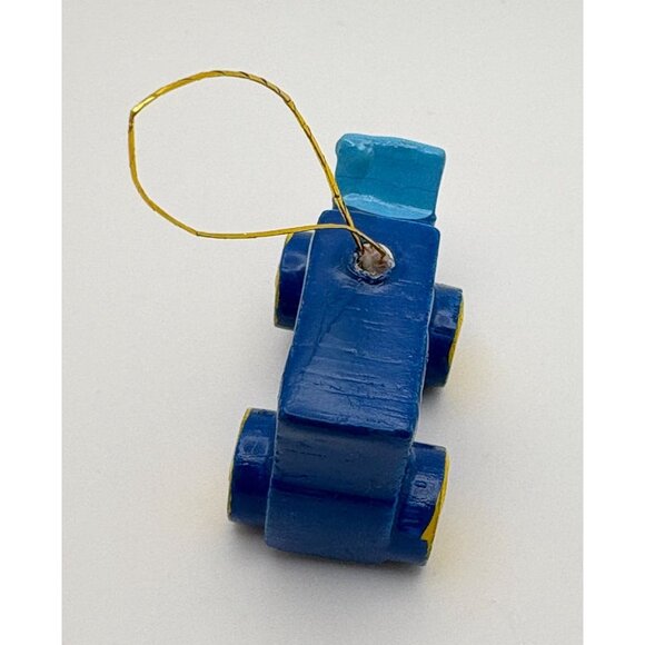 Handmade Blue Wooden Vintage Car Christmas Tree Ornament - Picture 5 of 7